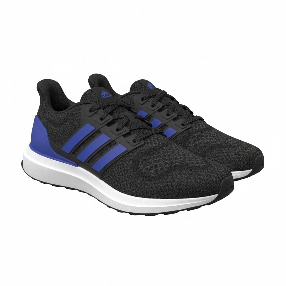 Adidas Black and Blue Athletic Shoes with Cushioned Midsole Size 8 Men